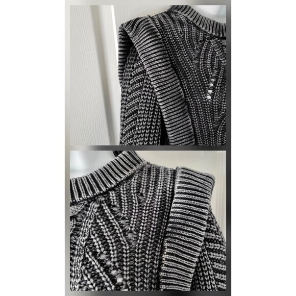 EVEREVE Charcoal Cable Knit Pullover Sweater Crew Neck- S - Picture 9 of 10